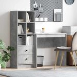 vidaXL Bureau avec rangement 2 Pièces Gris béton 80 x 40 x 76 cm