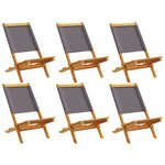vidaXL Chaises de jardin pliantes lot de 6 tissu et bois massif