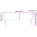 vidaXL Tête de lit avec oreilles Noir 203x16x78/88 cm Velours