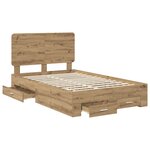 vidaXL Cadre de lit Chêne artisanal 120 x 190 cm Bois d'ingénierie