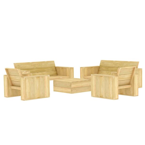 vidaXL Salon de jardin 5 Pièces Bois de pin imprégné