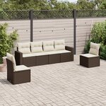 vidaXL Salon de jardin avec coussins 6 Pièces marron résine tressée