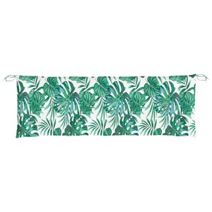 vidaXL Coussin de banc de jardin motif de feuilles 150x50x7 cm