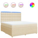 vidaXL Sommier à lattes de lit avec matelas Crème 180x200 cm Tissu