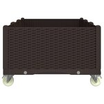 vidaXL Jardinière à roulettes marron 150x80x54 cm PP