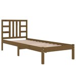 Vidaxl cadre de lit marron miel bois massif 75x190 cm petit simple