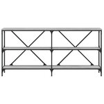 vidaXL Table console sonoma gris 160x30x75 cm bois d'ingénierie et fer