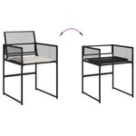 vidaXL Ensemble à manger de jardin coussins 7 Pièces noir résine tressée