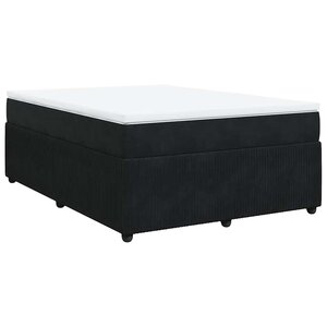 vidaXL Sommier à lattes de lit avec matelas Noir 140x200 cm Velours