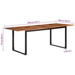 vidaXL Table à manger 200x100x75 cm bois massif d'acacia