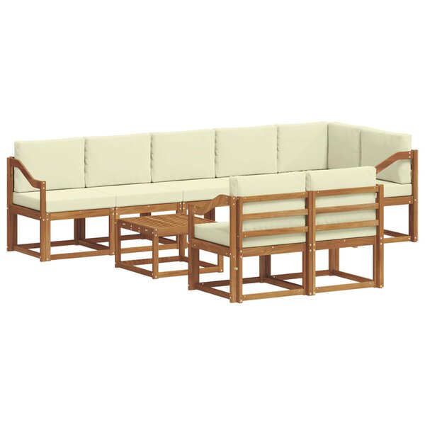 vidaXL Ensemble de canapés d'extérieur 9 Pièces Naturel et Crème