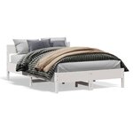 vidaXL Cadre de lit sans matelas blanc 160x200 cm bois de pin massif
