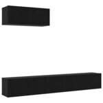 vidaXL Ensemble de Meubles TV 3 Pièces Noir Chêne Bois Aggloméré