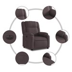vidaXL Fauteuil inclinable électrique Marron foncé Tissu
