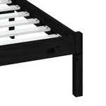 vidaXL Cadre de lit sans matelas noir bois massif 140x190 cm