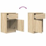 vidaXL Tables de chevet 2 Pièces chêne sonoma 39x35x65 cm bois ingénierie