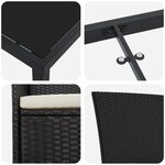 vidaXL Ensemble de salle à manger de jardin 5 pièces avec coussins en rattan poly noir