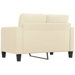 vidaXL Canapé à 2 places Crème 120 cm Similicuir