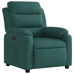 vidaXL Fauteuil inclinable électrique Vert foncé Tissu