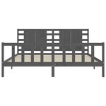 vidaXL Cadre de lit sans matelas gris 200x200 cm bois massif de pin