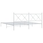 vidaXL Cadre de lit métal sans matelas et tête de lit blanc 183x213 cm