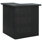 vidaXL Meuble de bar de jardin 4 Pièces avec coussins Résine tressée Noir