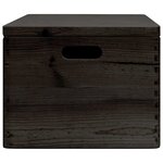 vidaXL Boîte en bois avec couvercle et poignées noir bois pin massif
