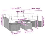 vidaXL Ensemble de canapé de jardin 7 Pièces Marron polyrotin