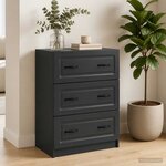 vidaXL Armoire à tiroirs Noir 66 x 34 5 x 87 cm Bois d'ingénierie