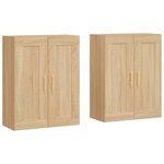 vidaXL Armoires murales 2 Pièces chêne sonoma bois d'ingénierie
