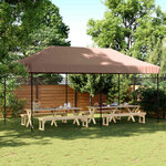 vidaXL Tente de fête 292 x 580 x 315 cm Marron Tissu Oxford