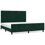 vidaXL Cadre de lit sans matelas vert foncé 160x200 cm velours