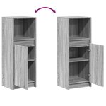 vidaXL Buffet avec LED sonoma gris 38x34x100 cm bois d'ingénierie