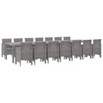vidaXL Ensemble de salle à manger pour jardin 15 Pièces Gris clair