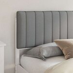 vidaXL Cadre de lit avec tête de lit rembourrée Gris clair