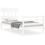 vidaXL Cadre de lit sans matelas blanc 100x200 cm bois massif