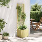 vidaXL Bac à fleurs avec Treillis Vert 36 x 36 x 140 cm PP