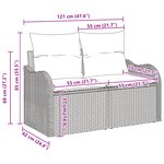 Ensemble de Canapé de Jardin 7 Pièces avec Coussins Gris Poly Rattan Acacia