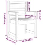 vidaXL Chaises de jardin lot de 2 60x48x91 cm bois massif de pin