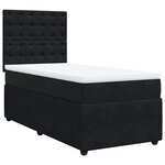 vidaXL Sommier à lattes de lit avec matelas Noir 90x200 cm Velours