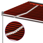 vidaXL Auvent automatique capteur de vent et LED 6x3 5 m Orange marron