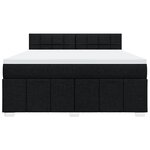 vidaXL Sommier à lattes de lit avec matelas Noir 180x200 cm Tissu
