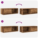 vidaXL Meubles TV 2 Pièces vieux bois 80x31x25 5 cm bois d'ingénierie