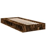 vidaXL Cadre de lit sans matelas chêne fumé 100x200 cm