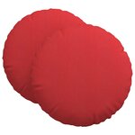 vidaXL Coussins de siège 2 pc Tissu Rouge Ø80 x 29 cm