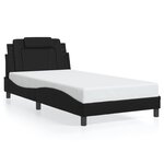 vidaXL Cadre de lit Viana avec LED sans matelas noir 100x200 cm