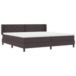 vidaXL Lit à ressorts avec matelas Marron foncé 200 x 200 cm Polyester