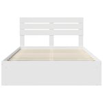 vidaXL Cadre de lit avec tête de lit Blanc 160 x 200 cm Pin massif