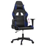 vidaXL Chaise de jeu Noir et bleu Similicuir