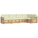 vidaXL Ensemble de canapés d'extérieur 6 Pièces Blanc et crème Polyester